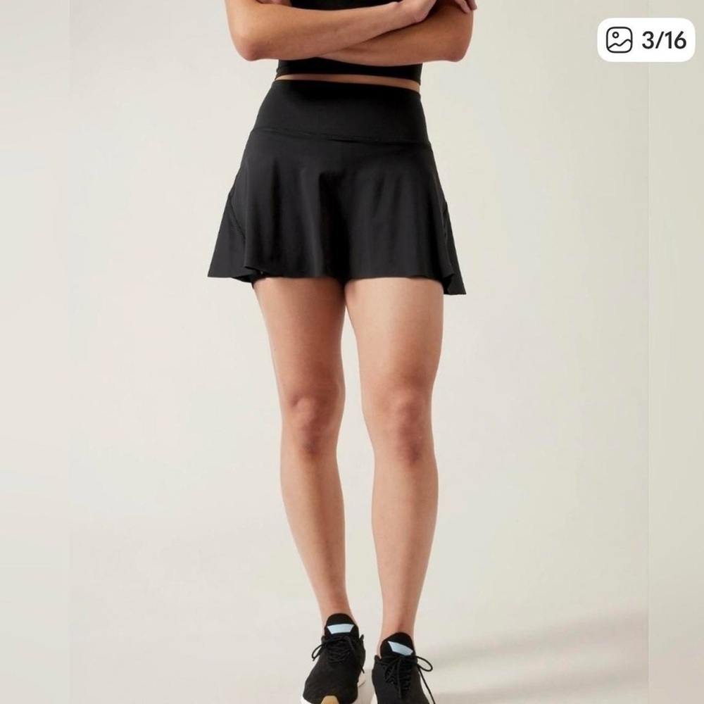 Athleta get goin black tennis skirt with built-in shorts Size S
